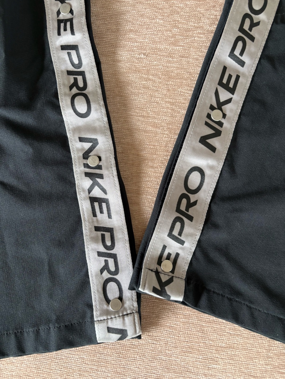 Y2K 90s Nike Pro Training Black Tear-Away Side Snap Athletic Warm-Up Pants - Picture 6 of 7